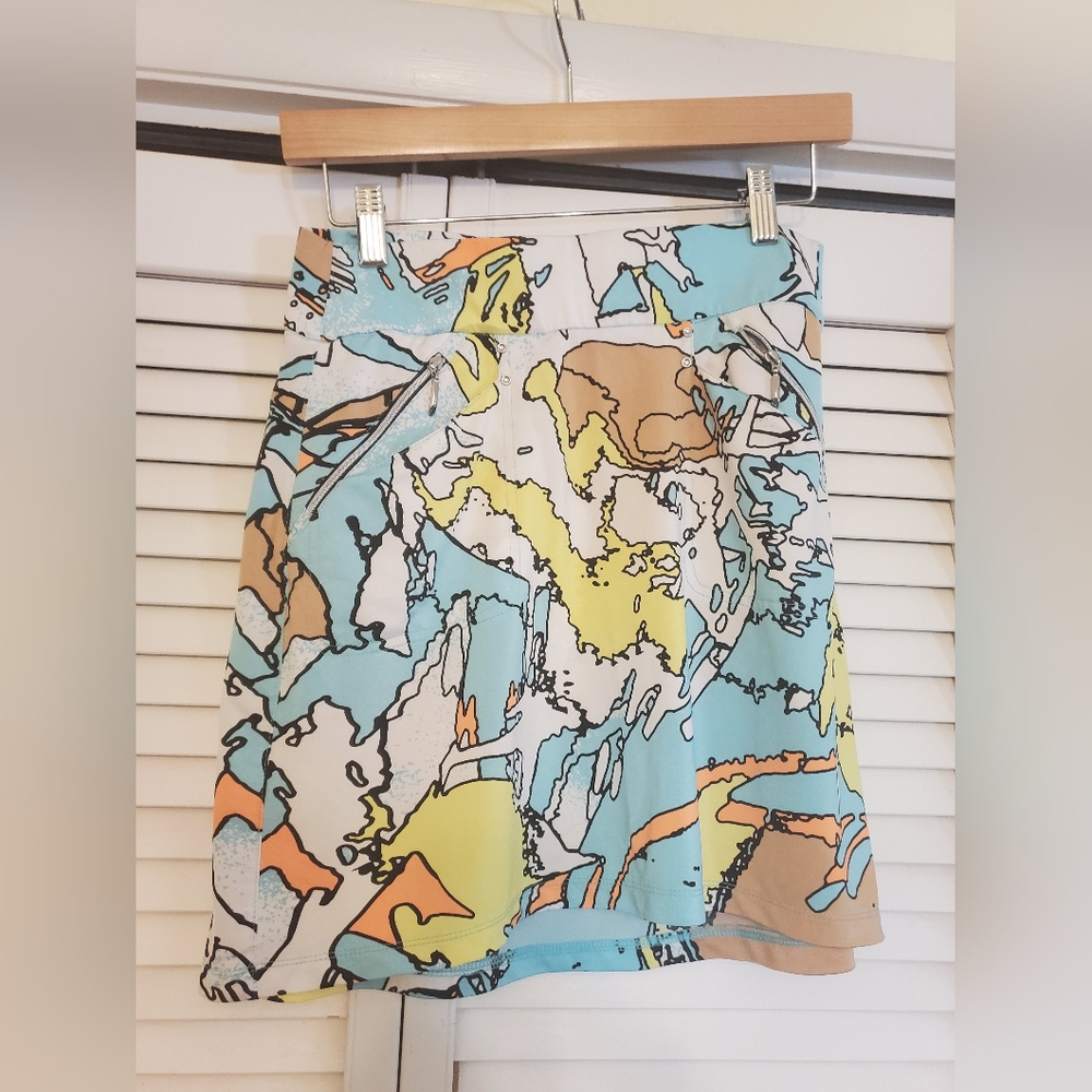 Jamie Sadock Retro Golf Tennis Athletic Skirt with Pockets, Size Small